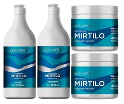 Kit Mirtilo Shampoo + Condicion. 1 Litro + 2 Máscaras 450 G