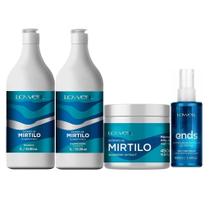 Kit Mirtilo Shampoo + Condicionador 1Litro + Máscara 450g + Regenerador De Pontas Ends 100ml Lowell