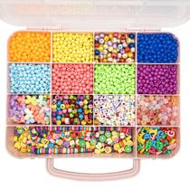 Kit Missanga Bijuterias Infantil Criança Brinquedo 5000 peças + Maleta Artesanato