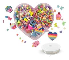 Kit Missangas Infantil Coloridas Com Apliques Emborrachados Para Montar Pulseiras Colar Kit Missangas Infantil Coloridas Com Apliques Emborrachados Para Montar Pulseiras Colar