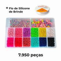 Kit Missangas Infantil Coloridas P/ Montar Pulseiras 7.950 peças - starchic