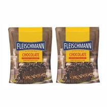 Kit mistura para bolos sabor chocolate 390g com 2 unidades - fleischmann
