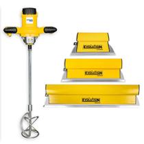 Kit Misturador Menegotti MEL 1200 Com Kit Desempenadeiras Evolution 25, 40 e 60CM Argamassas Tintas Massa Corrida Misturas e Acabamento Impecável Kit Misturador Menegotti MEL 1200 Com Kit Desempenadeiras Evolution 25, 40 e 60CM Argamassas Tintas Massa Corrida Misturas e Acabamento Impecável