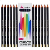 Kit Mitsubishi Rainbow: 12 Lápis Dermatográfico Preto 7610-24 Kit Mitsubishi Rainbow: 12 Lápis Dermatográfico Preto 7610-24