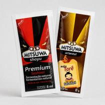 Kit Mitsuwa 100 Sachês: 50 Shoyu Premium e 50 Molho Tarê para Sushi Delivery