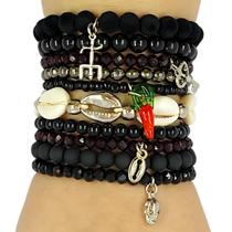 Kit Mix 10 Pulseiras Exú Umbanda