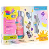 Kit Mix Beauty Slime ( Shampoo 200ml + 3 frascos para mistura + 3 corantes coloridos + 150 adesivos )