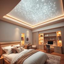 Kit Mix RGBW 300 Pontos para Teto Efeito Estrelado Led Sala Quarto Fonte Bivolt