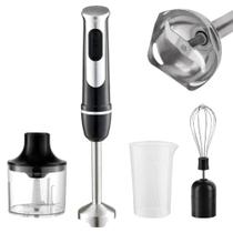 Kit Mixer 4 em 1 Inox Batedor Fue Miniprocessador 600w Misturador Triturador 110v