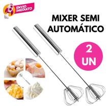 Kit Mixer Semi Automático Batedor Misturador Inox Clara Neve Manual Giratório C/01 Ou 02 Un