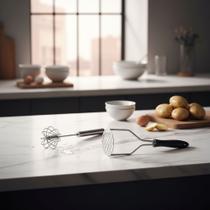 Kit Mixer Semi Automático Inox + Amassador De Batatas Manual