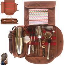 Kit Mixologia Bartender Coqueteleira Bolsa Couro 19Pcs Vtg 2