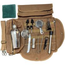 Kit Mixologia Bartender Coqueteleira Bolsa Lona 18pcs Vtg 4m
