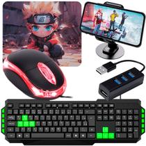 Kit Mobilador Completo Gamer Para Celulares Android Teclado Mouse Hub Tripe