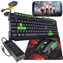 Kit Mobilador Gamer Com hub 3.0 Sem Delay Teclado Multimídia Mouse e Pad Speed