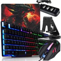 Kit Mobilador Para Celular Gamer Com Tripe Mouse Teclado Led