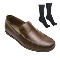 Kit Mocassim Democrata Denim Tag Masculino + Par de Meia
