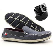 Kit Mocassim e Cinto Yoyo Store Liso com Elastico e Sola Borracha