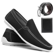 Kit Mocassim Masculino Casual Calce Fácil + Cinto + Carteira Kit Mocassim Masculino Casual Calce Fácil + Cinto + Carteira