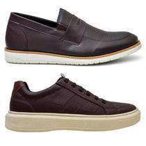 Kit Mocassim Masculino + Sapatênis Casual Confortável