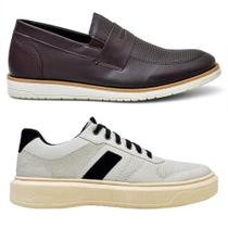 Kit Mocassim Oxford + Sapatênis Masculino Confortável e Leve