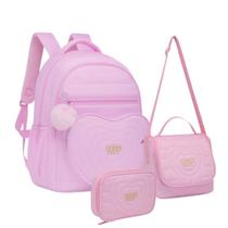 Kit Moch Costas + Estojo Box + Lanch Coração 8190 Rosa