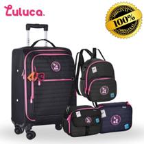 Kit Mochila 2 Lancheiras Rebecca Bobon Preto Com Estojo Clio