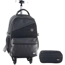 Kit Mochila 20” Com 4 Rodas 360 Com Estojo Escolar Juvenil Masculina Escola Faculdade