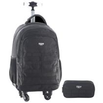 Kit Mochila 20” Com4 Rodas 360 Escolar Juvenil Masculina Escola Faculdade