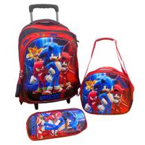 Kit Mochila 3 Peças Sonic 2 Costas Lancheira Estojo 3d Menino Kit Mochila 3 Peças Sonic 2 Costas Lancheira Estojo 3d Menino
