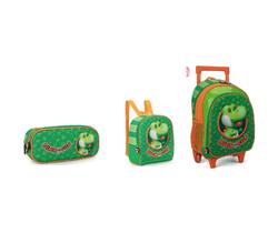 kIT MOCHILA 3D COM LANCHEIRA E PORTA LAPIS DINO FUN BAKPAK