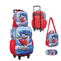 Kit Mochila 3D E Lancheira + Estojo Praia Shark Kit Mochila 3D E Lancheira + Estojo Praia Shark