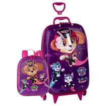Kit Mochila 3D Infantil Patrulha Canina Skye Mala Lancheira