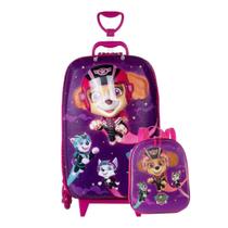 Kit Mochila 3D Meninas Patrulha Canina Skye Mala Lancheira