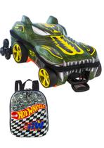 Kit Mochila 3d Rodas E Lancheira Hot Wheels Impermeável
