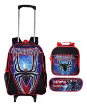 Kit Mochila Aranha Rodinhas Spider Infantil Masculina Escola Kit Mochila Aranha Rodinhas Spider Infantil Masculina Escola