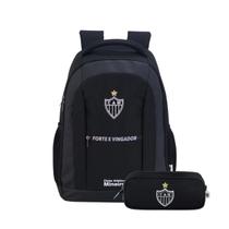 Kit Mochila Atlético Mineiro Costas E Estojo Duplo Esportiva Kit Mochila Atlético Mineiro Costas E Estojo Duplo Esportiva