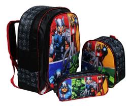 Kit Mochila Avengers T3 Infantil Aulas Costas