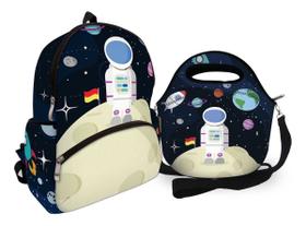 Kit Mochila Baby Em Isoflex + Lancheira Térmica Astronauta