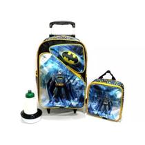 Kit Mochila Batman Homem Morcego Rodinhas Tam G + Lancheira Kit Mochila Batman Homem Morcego Rodinhas Tam G + Lancheira
