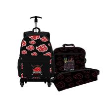 Kit Mochila Bolsa Escolar Infantil Com Rodinha Carrinho + Lancheira Térmica + Estojo Personalizados Personagens Filme Desenho Série - MgaStore