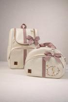 Kit Mochila Bolsa Floral Borboletas Rosé