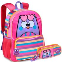 Kit Mochila Bubu Escolar Costa Corujinha Infantil Com Estojo