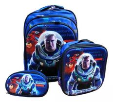 Kit mochila Buzz Lightyear + estojo + lancheira Kit mochila Buzz Lightyear + estojo + lancheira