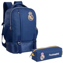 Kit Mochila C/ Portatênis Real Madrid E Estojo Acolchoada