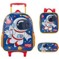 Kit Mochila c roda Astronauta + Lancheira + Estojo simples Xeryus Kit Mochila c roda Astronauta + Lancheira + Estojo simples Xeryus