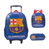 Kit Mochila c/ Rodas Lancheira e Estojo Barcelona - Xeryus