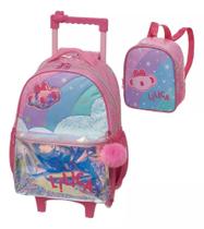 Kit Mochila C/ Rodinha e Alça Lilica Super Star + lancheira - Pacific