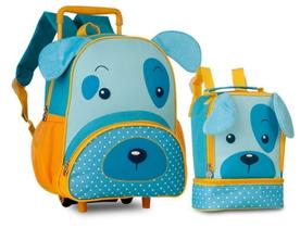 Kit Mochila c/rodinha + Lancheira Térmica escolar infantil Clio Pets 15