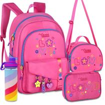 Kit Mochila Cacau Haxkar YouTube Lancheira Estojo Infantil